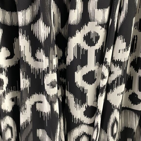 NUE OPTIONS Women’s Wide Band Skirt Black White Short A-Line Flowy Size 8 - Picture 4 of 7